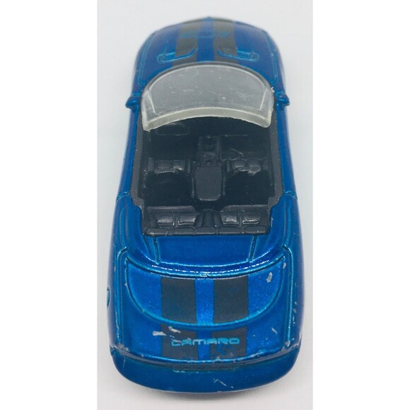 Hot Wheels Blue Black Racing Stripes 1995 Camaro Convertible Loose D44 VTG Wear - Picture 10 of 14
